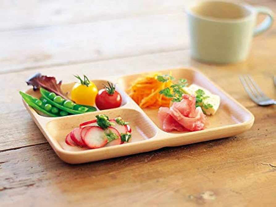 【専用】木製円形プレート 仕切り付き 3つ NH home 木目ワンプレート BIG（円形3つ仕切り）】カフェ風食器